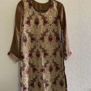 Heavy embroidered 3 piece dress with stone work